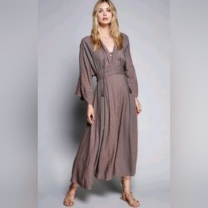 Free People Modern Kimono Sleeve Lace Up Maxi Dress